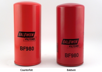 Признак подделки Baldwin Filters: цвет
